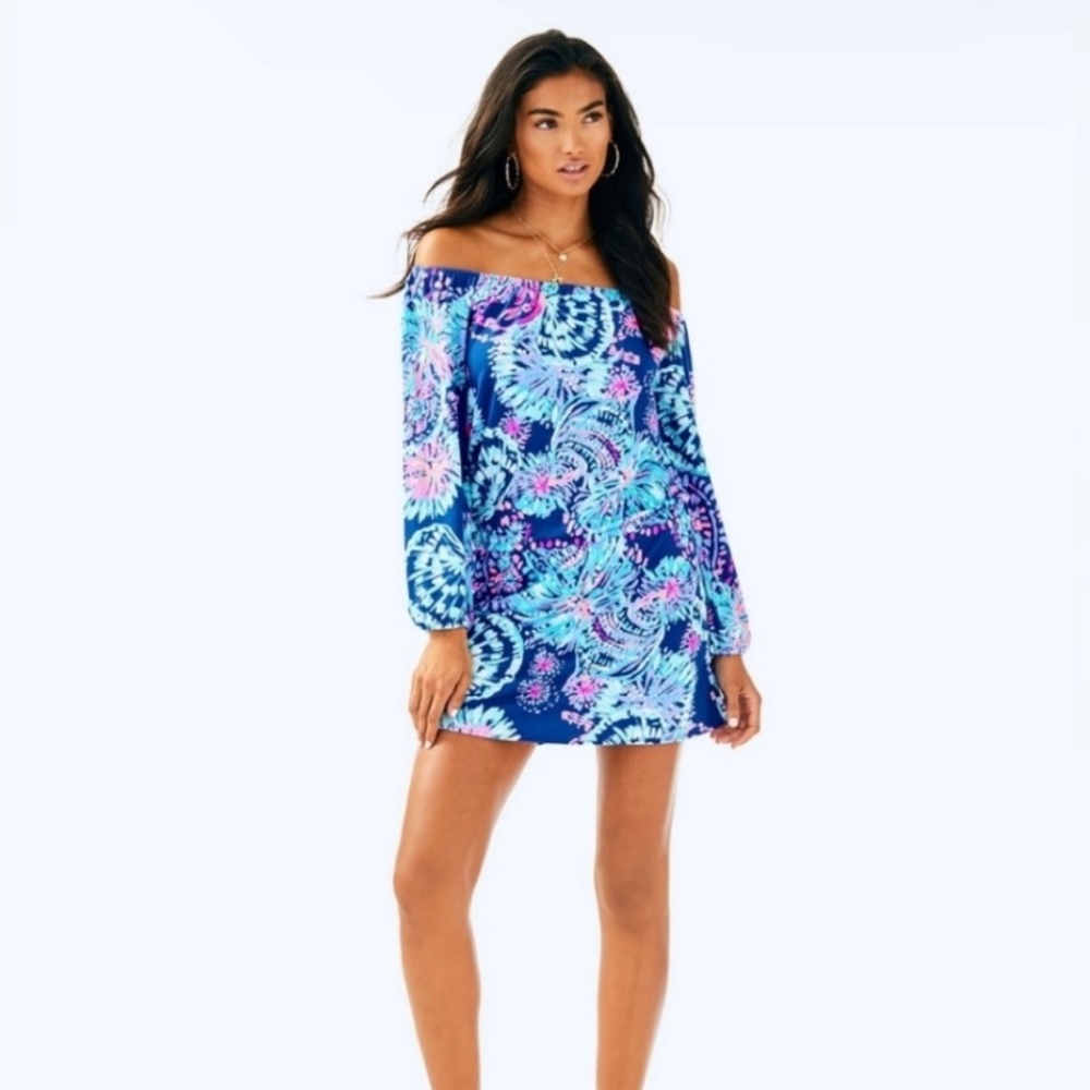 Lily Pulitzer Boat Neck Romper dress Multicolored Blue size XXS